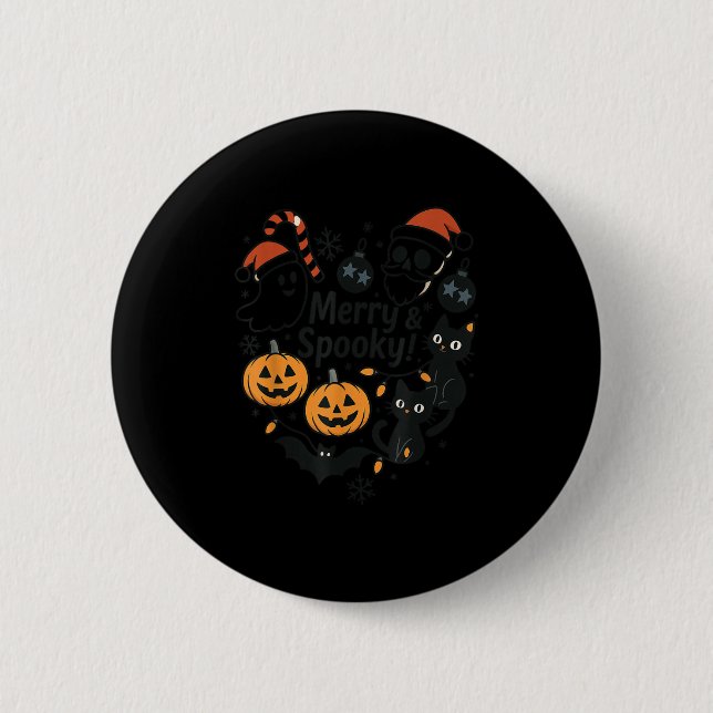 Merry Soky Halloween Christmas Cute Cats Pumpkins  6 Cm Round Badge (Front)