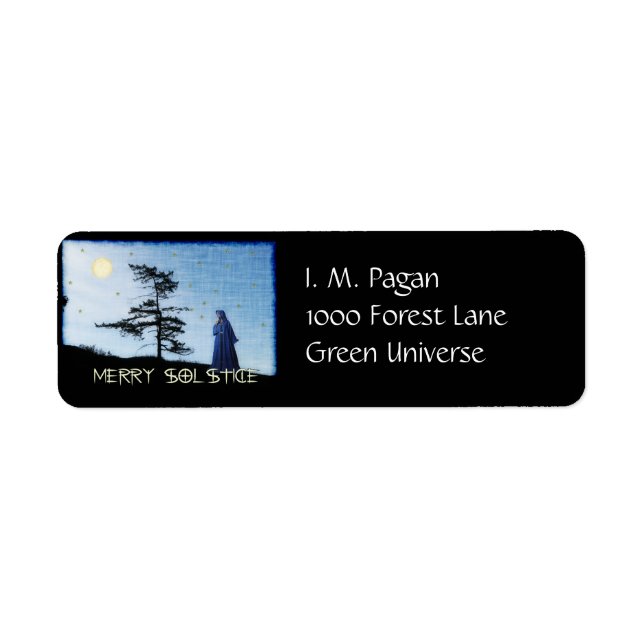Merry Solstice Night Return Address Label (Front)
