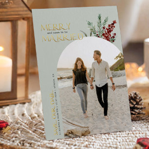 Merry Soon To Be Married Christmas Photo Save The Date