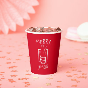 Merry Sparkling Xmas Shots Paper Cups