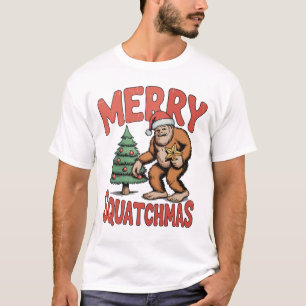 Merry Squatchmas Bigfoot Sasquatch Christmas Tree T-Shirt