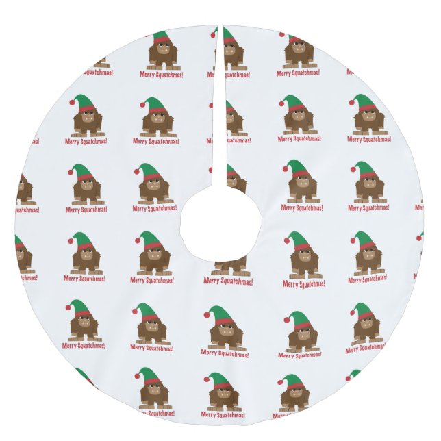 Merry Squatchmas! Brushed Polyester Tree Skirt (Front)