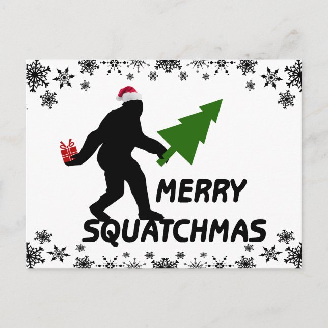 Merry Squatchmas Holiday Postcard (Front)