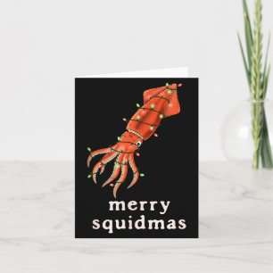 Merry Squidmas Funny Squid Christmas Joke Sea Crea Card