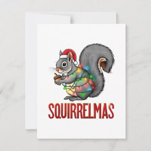Merry Squirrelmas Funny Christmas Squirrel Holiday Card