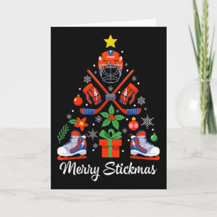 Merry Stickmas Funny Hockey Christmas For Players Card