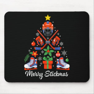 Merry Stickmas Funny Hockey Christmas For Players  Mouse Pad