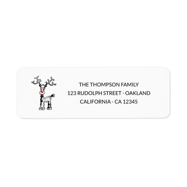 Merry Stremass with Rudolph Return Address Label (Front)