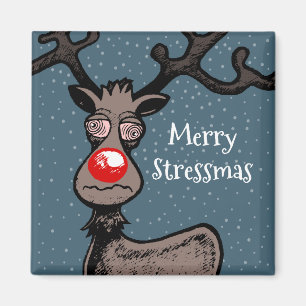 Merry Stressmas with Rudolph Magnet