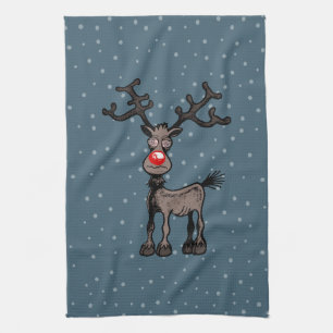 Merry Stressmas with Rudolph Tea Towel