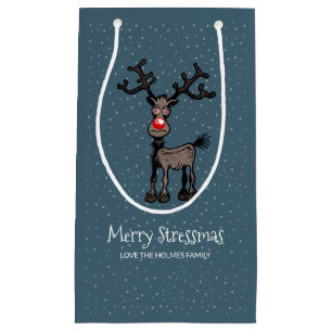 Merry Stressmas with Rudolph the Reindeer Small Gift Bag