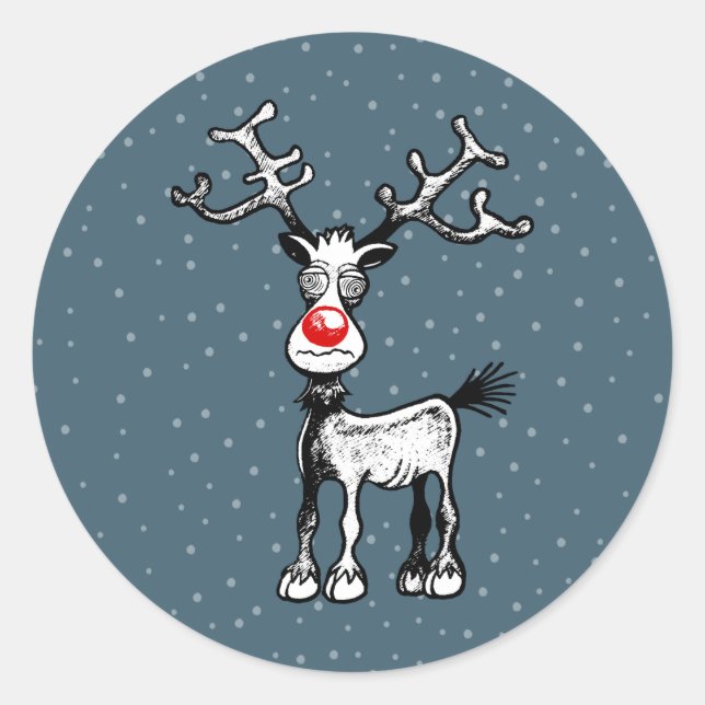 Merry Stressmas with Rudolph the Reindeer Sticker (Front)