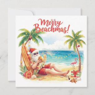 Merry Summer Holiday Santa at the beach 
