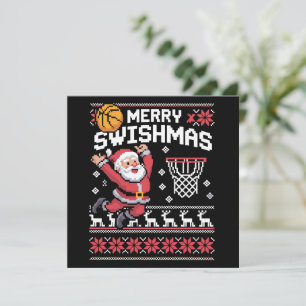 Merry Swishmas Basketball Ugly Christmas Xmas  Holiday Card