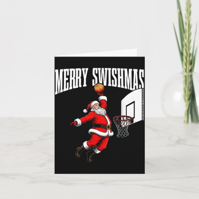 Merry Swishmas Basketball Ugly Christmas Xmas Men  Card (Front)
