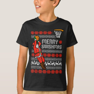 Merry Swishmas Basketball Ugly Christmas Xmas Men  T-Shirt