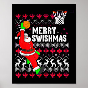 Merry Swishmas Basketball Ugly Christmas Xmas  Poster