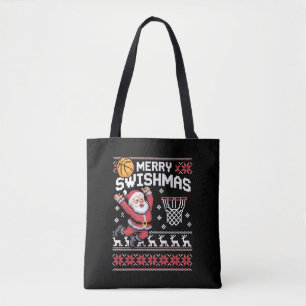 Merry Swishmas Basketball Ugly Christmas Xmas  Tote Bag