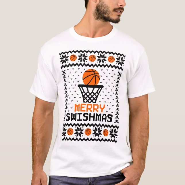 Merry Swishmas Basketball Ugly Sweater (Front)