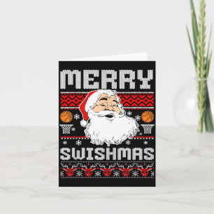 Merry Swishmas Basketball Xmas Ugly Christmas Men Card