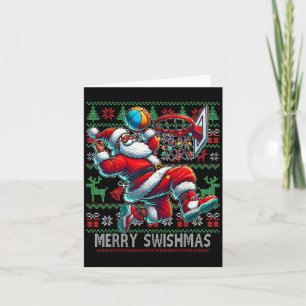 Merry Swishmas Christmas Basketball Ugly Youth Swe Card