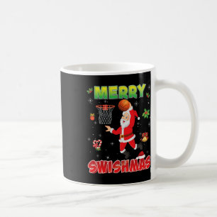 Merry Swishmas Christmas Bysketbyll Ugly Santa Elf Coffee Mug