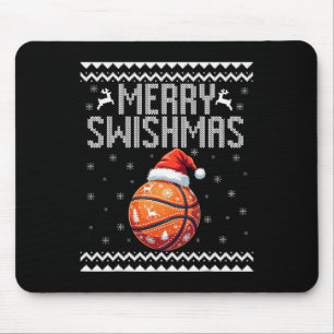 Merry Swishmas Christmas Bysketll Ugly Youth Sweat Mouse Pad