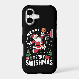 Merry Swishmas Christmas Santa Playing Basketball