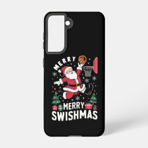 Merry Swishmas Christmas Santa Playing Basketball  Samsung Galaxy Case