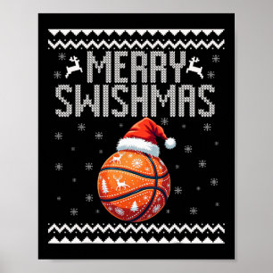 Merry Swishmas Christmas Sketll Ugly Youth Sweater Poster