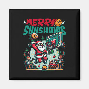 Merry Swishmas Christmas Xmas Basketball Funny Magnet
