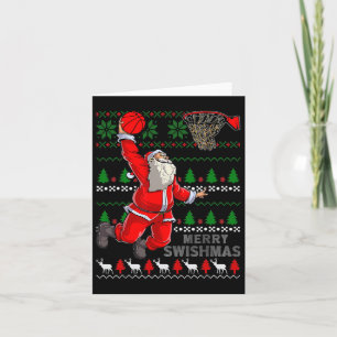 Merry Swishmas Santa Bysketbyll Byll Ugly Christma Card