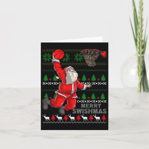 Merry Swishmas Santa Bysketbyll Byll Ugly Christma Card