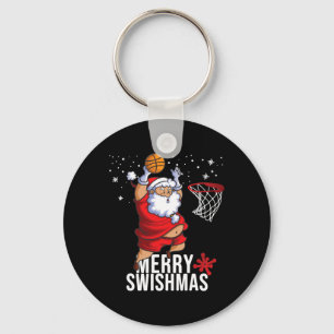 Merry Swishmas Santa Bysketbyll Christmas Pyjamas Key Ring