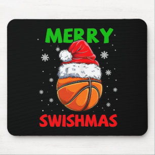 Merry Swishmas Santa Bysketbyll Christmas Pyjamas Mouse Pad