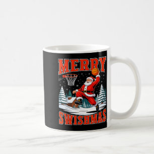 Merry Swishmas Santa Playing Basketball Christmas Coffee Mug