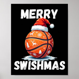 Merry Swishmas Sketll Cool Christmas Xmas Men Boys Poster