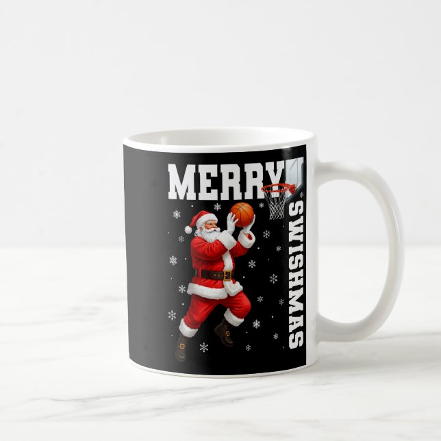 Merry Swishmas Srt Christmas Basketball Xmas Men B Coffee Mug (Right)