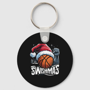 Merry Swishmas Ugly Christmas Basketball Christmas Key Ring