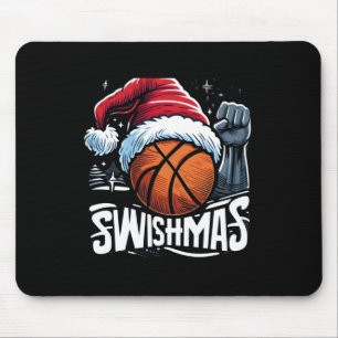 Merry Swishmas Ugly Christmas Basketball Christmas Mouse Pad