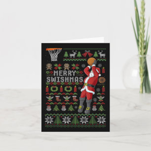 Merry Swishmas Ugly Christmas Bysketbyll Christmas Card