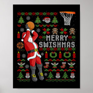 Merry Swishmas Ugly Christmas Sketll Christmas  Poster