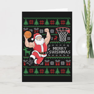 Merry Swishmas Ugly Christmas Sketll Christmas Xma Card