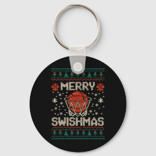 Merry Swishmas Ugly Christmas Sweater Bysketll Key Ring