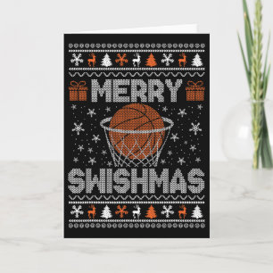 Merry Swishmas Ugly Christmas Sweater Sketll Chris Card