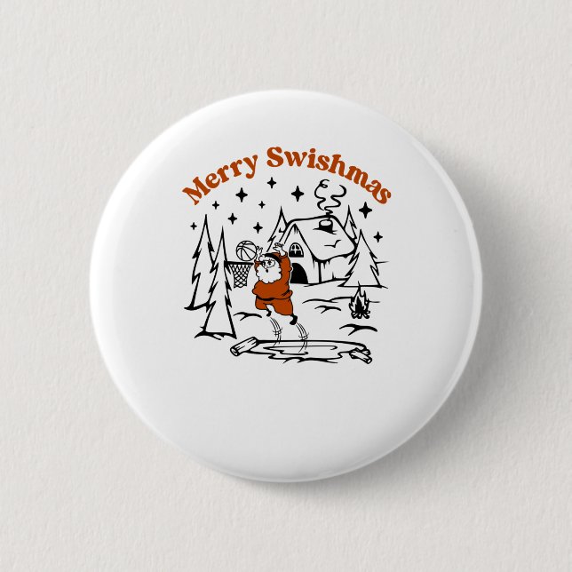 Merry Swishmas Ugly Sweater  6 Cm Round Badge (Front)