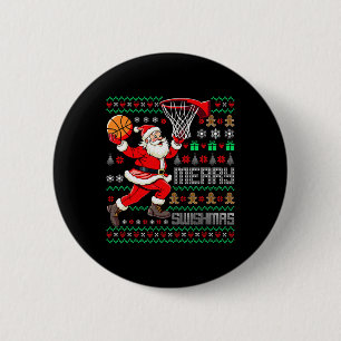 Merry Swishmas X-mas Sketll Ugly Christmas Sweater 6 Cm Round Badge