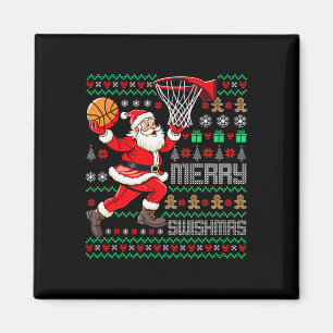 Merry Swishmas X-mas Sketll Ugly Christmas Sweater Magnet