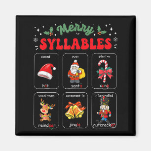 Merry Syllables Xmas Phonics Reading Teacher Holid Magnet