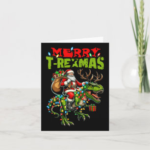 Merry T-rexmas Christmas Xmas T Rex Dinosaur Lover Card